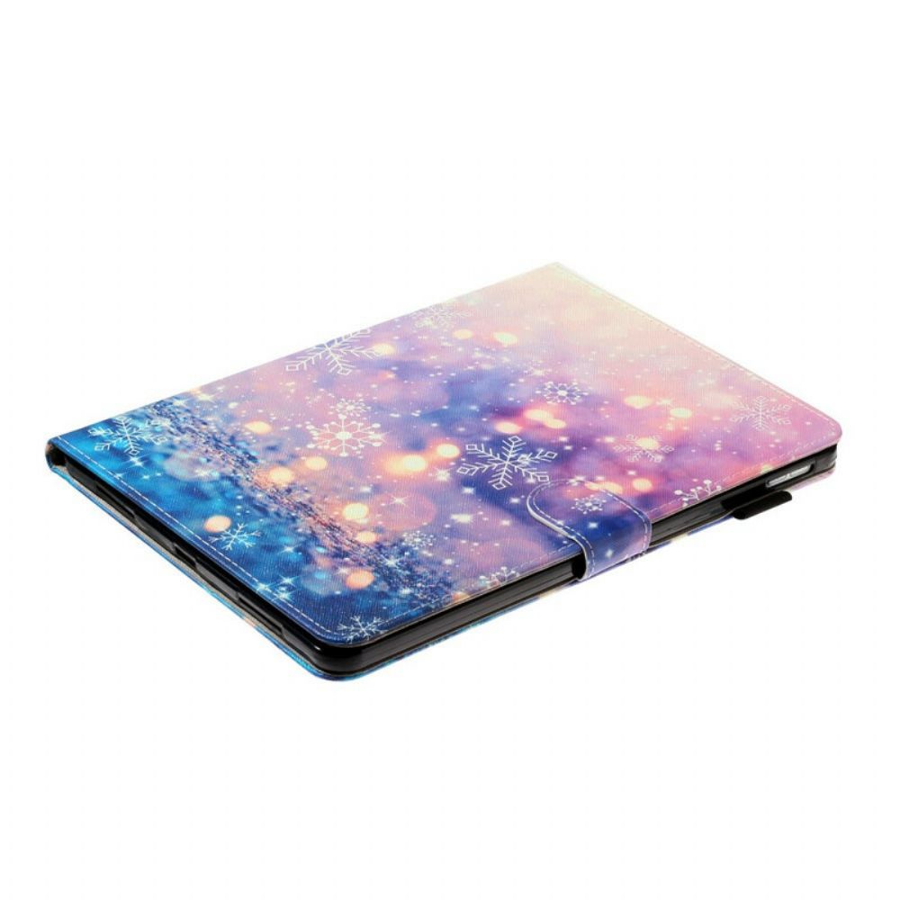 Leren Hoesje voor iPad Air (2022) (2020) / Pro 11" Sneeuwvlokken