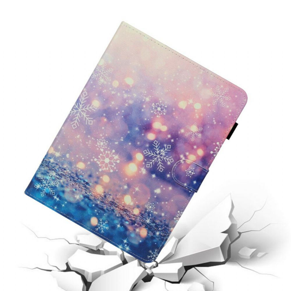 Leren Hoesje voor iPad Air (2022) (2020) / Pro 11" Sneeuwvlokken