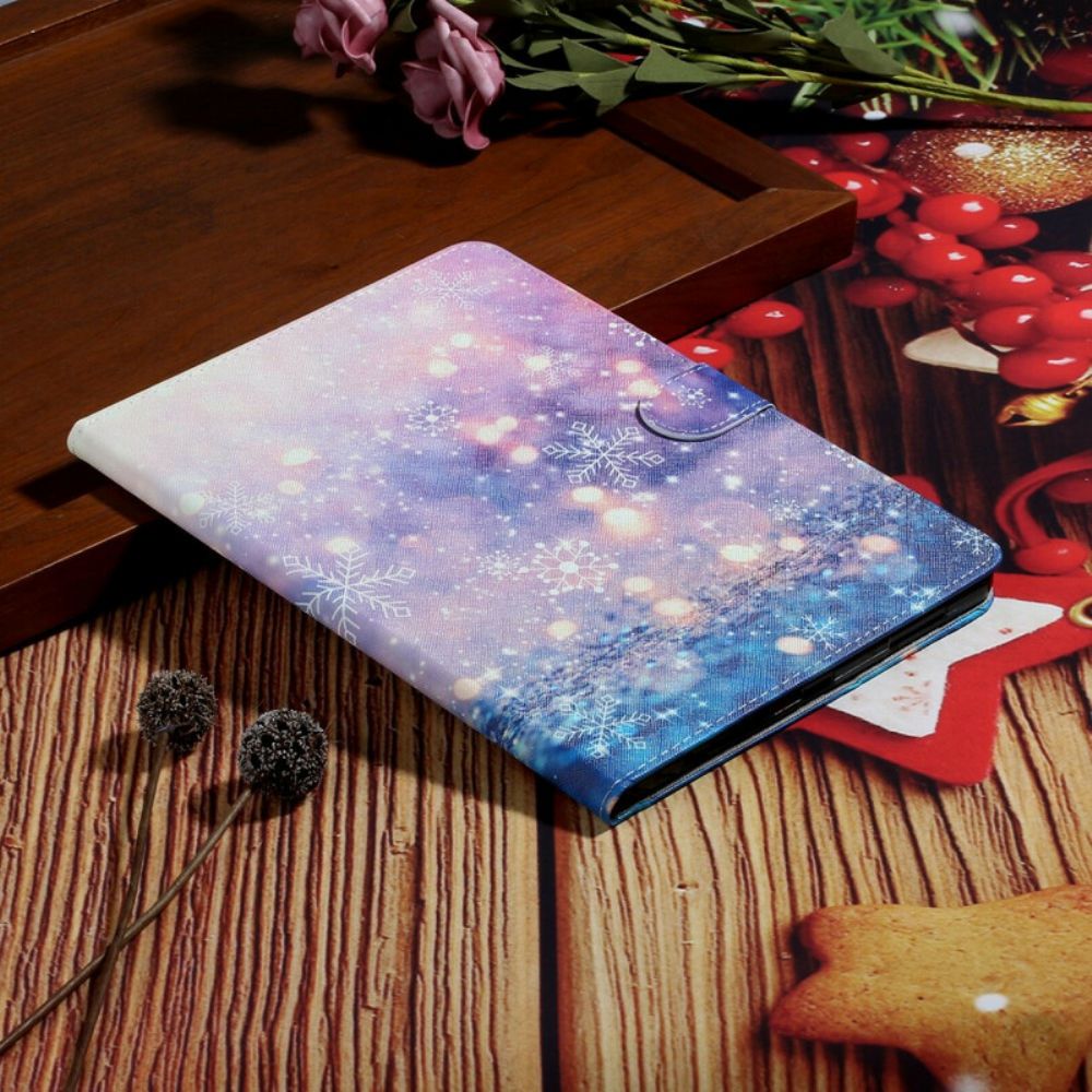 Leren Hoesje voor iPad Air (2022) (2020) / Pro 11" Sneeuwvlokken