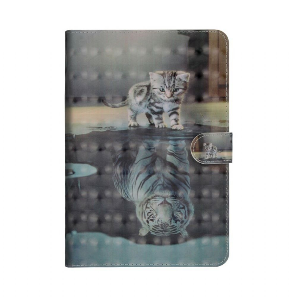 Leren Hoesje voor iPad Air (2022) (2020) / Pro 11" Tijgerlichtpunten