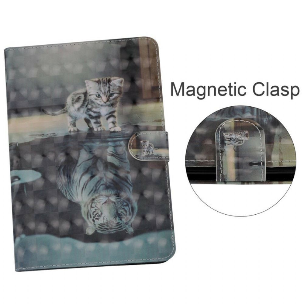 Leren Hoesje voor iPad Air (2022) (2020) / Pro 11" Tijgerlichtpunten