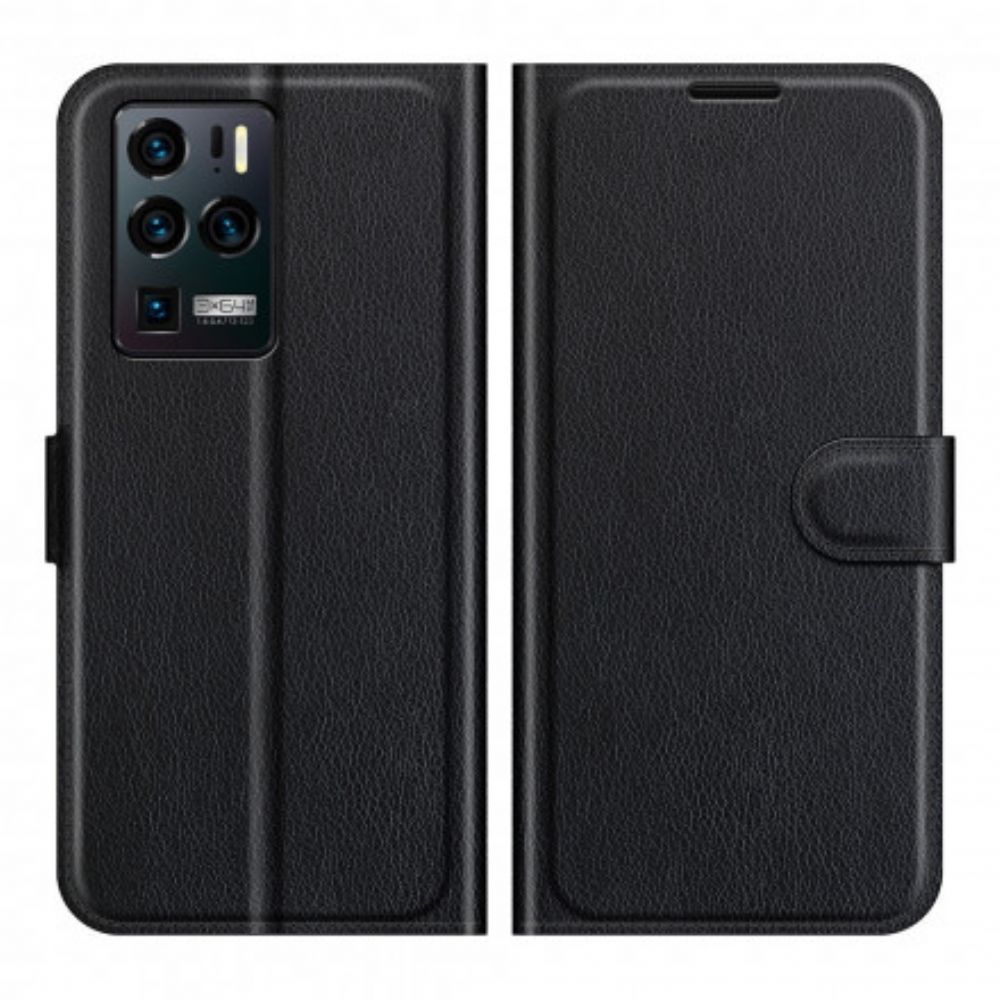 Folio-hoesje voor ZTE Axon 30 Ultra 5G Klassiek Litchi Kunstleer
