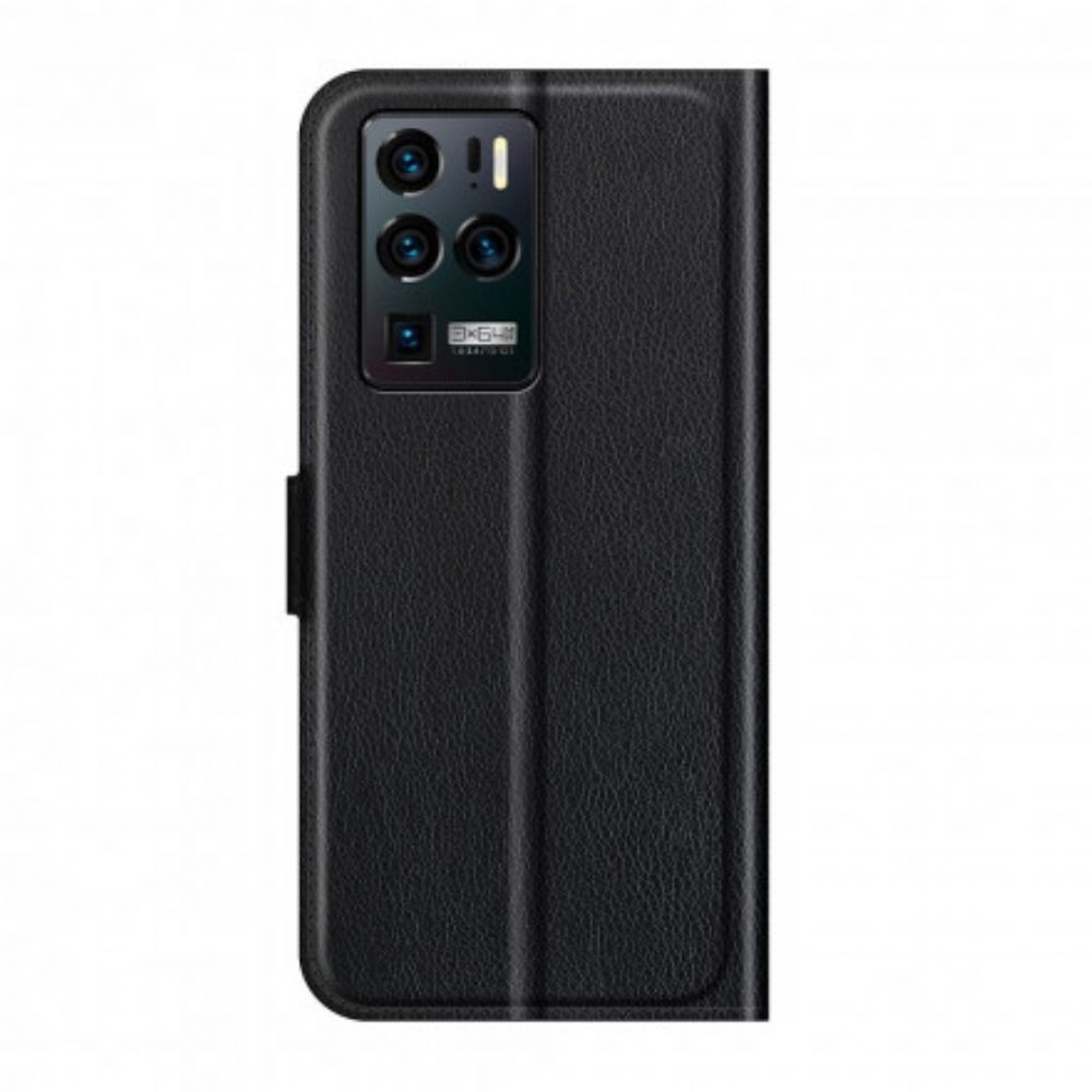 Folio-hoesje voor ZTE Axon 30 Ultra 5G Klassiek Litchi Kunstleer