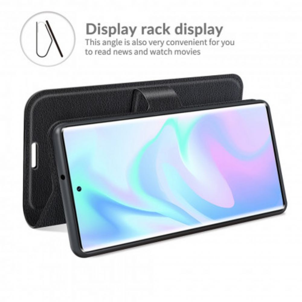 Folio-hoesje voor ZTE Axon 30 Ultra 5G Klassiek Litchi Kunstleer