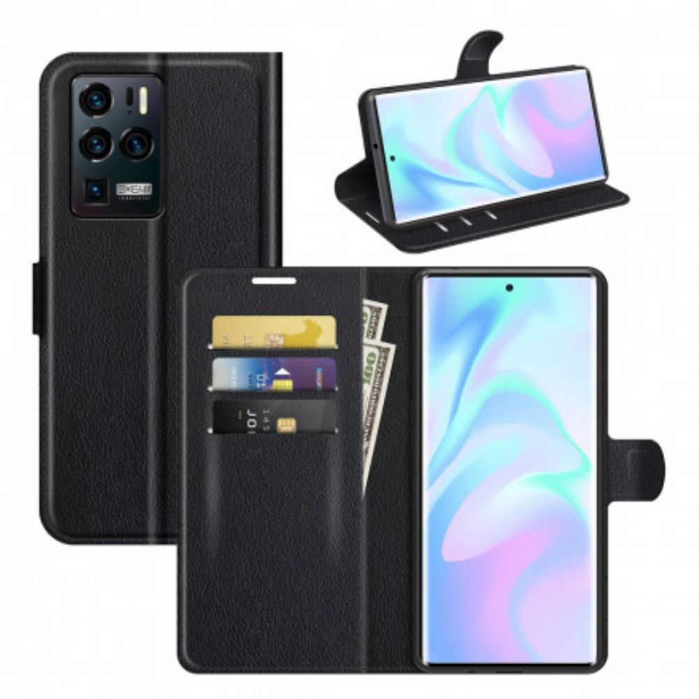 Folio-hoesje voor ZTE Axon 30 Ultra 5G Klassiek Litchi Kunstleer