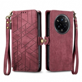 Bescherming Hoesje Realme 14 Pro Plus 5g Portemonnee Met Lijnen