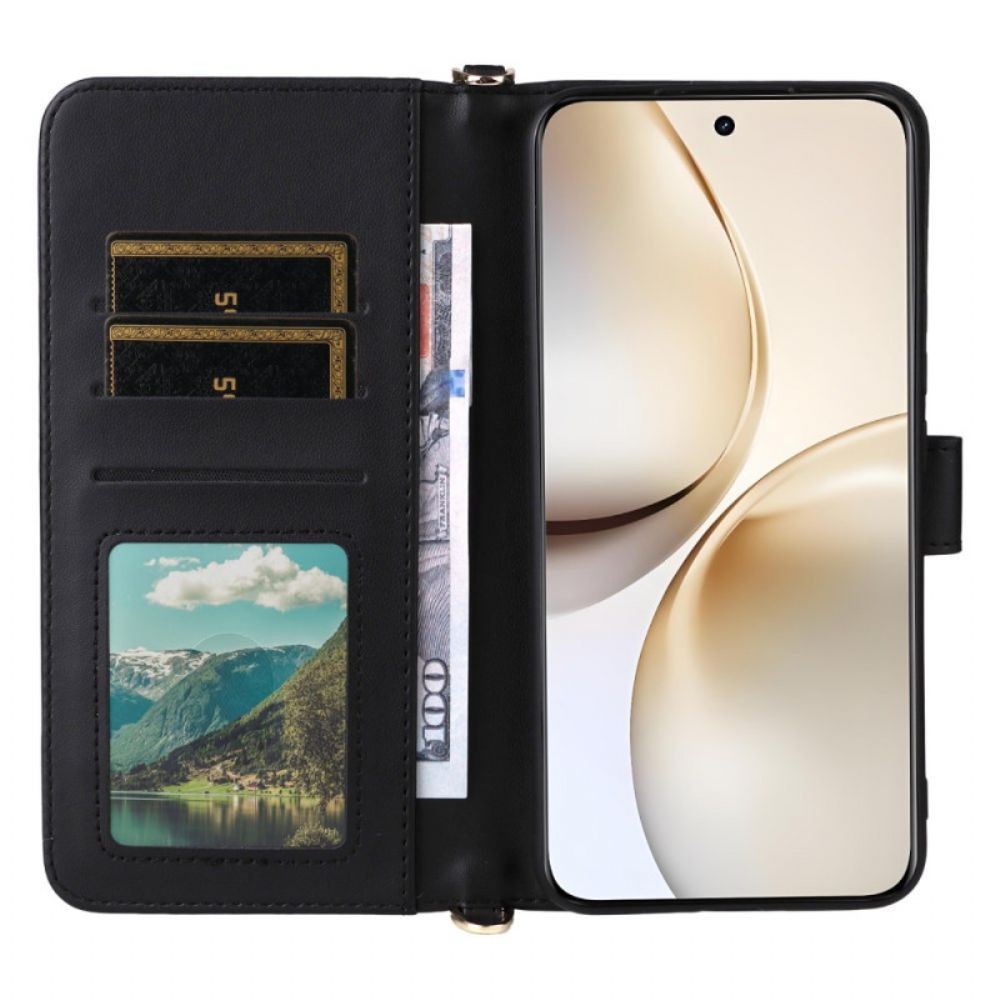 Flip Case Leren Realme 14 Pro Plus 5g Premium Met Schouderband En Riem