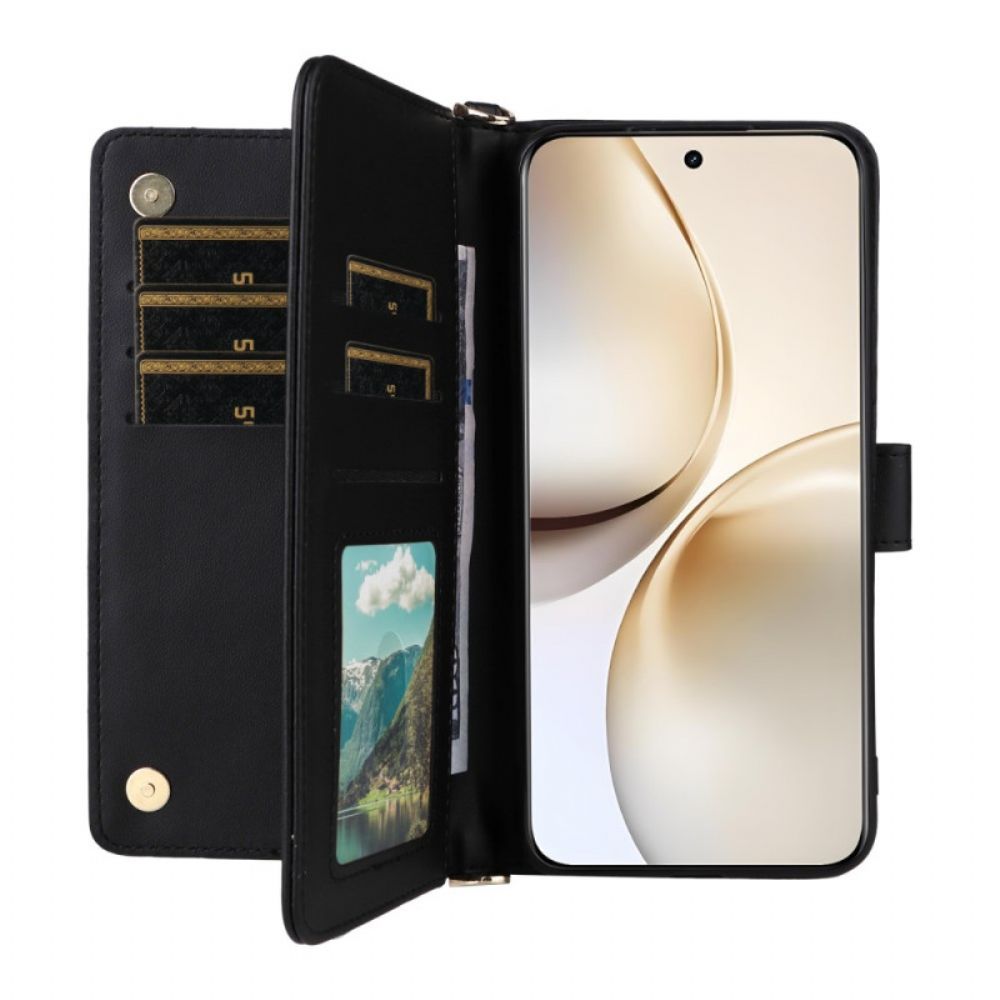 Flip Case Leren Realme 14 Pro Plus 5g Premium Met Schouderband En Riem