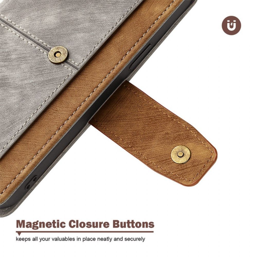 Flip Case Leren Realme 14 Pro Plus 5g Vintage Design Met Rfid-blokkering