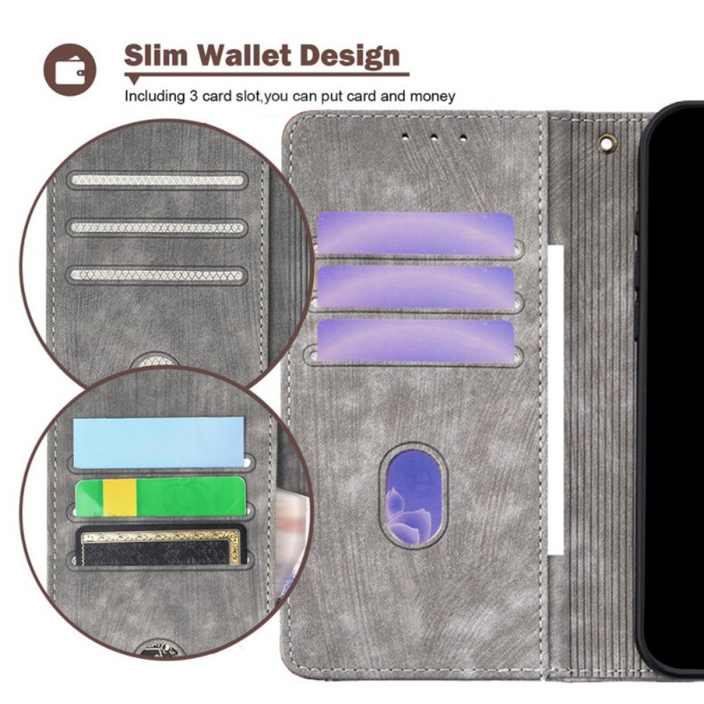 Flip Case Leren Realme 14 Pro Plus 5g Vintage Design Met Rfid-blokkering