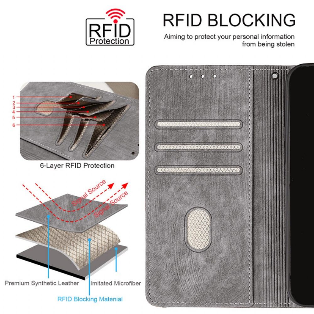 Flip Case Leren Realme 14 Pro Plus 5g Vintage Design Met Rfid-blokkering