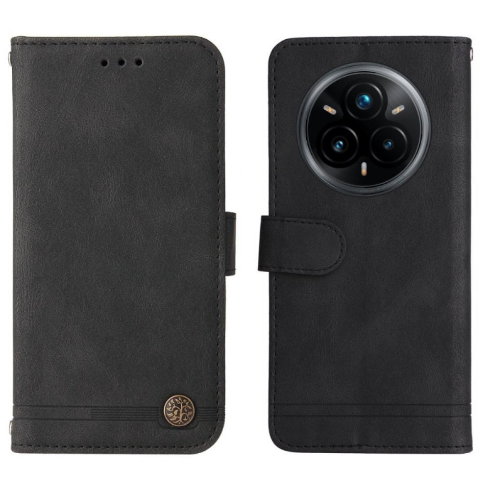 Folio-hoesje Realme 14 Pro Plus 5g Telefoonhoesje Vintage-effect Met Klinknagel