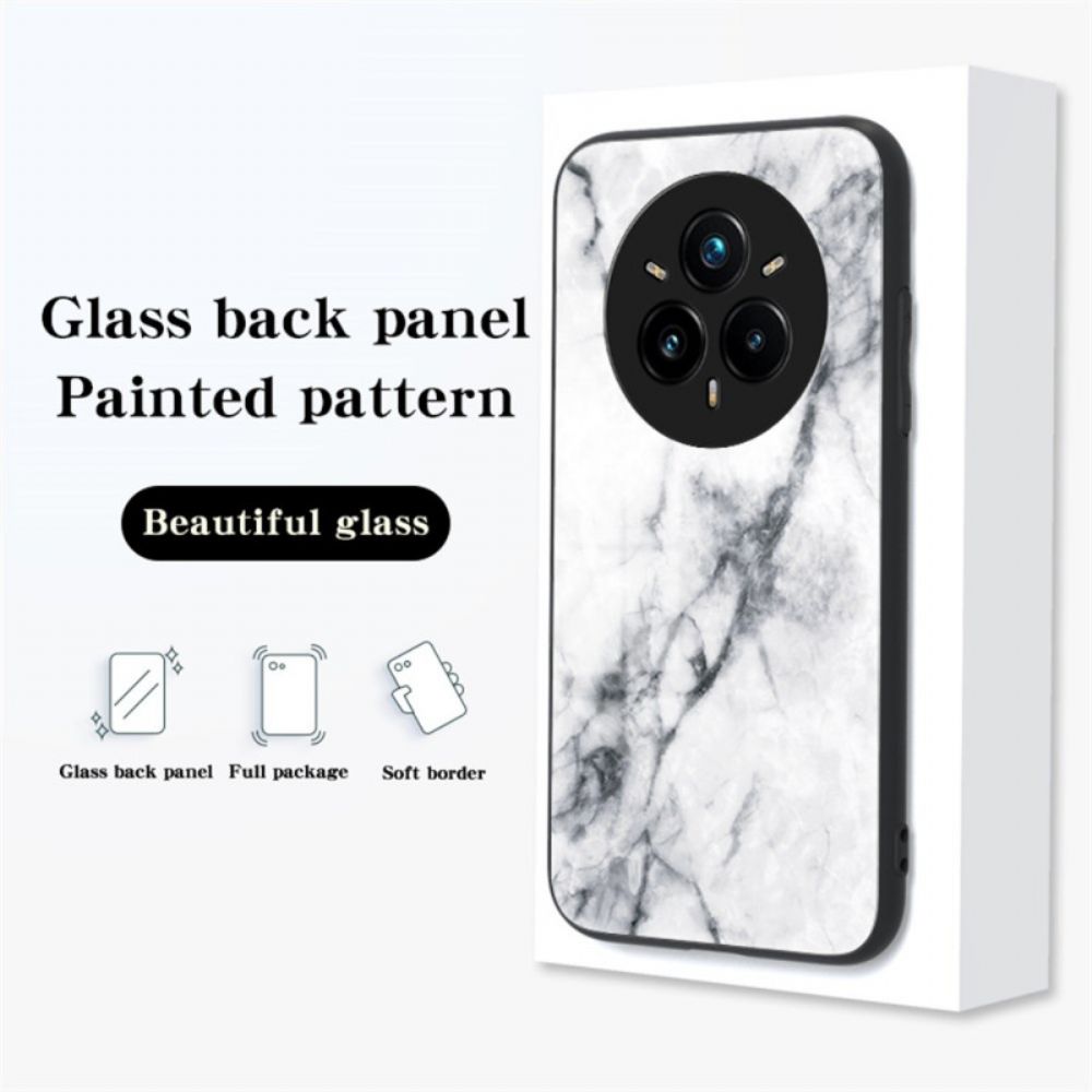 Hoesje Realme 14 Pro Plus 5g Gehard Glas Met Marmerlook Bescherming Hoesje