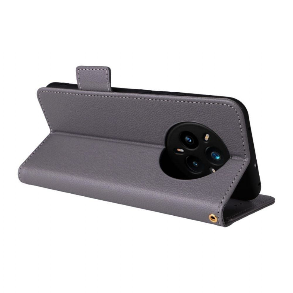 Leren Hoesje Realme 14 Pro Plus 5g Lychee Kunstleer Met Riem Bescherming Hoesje