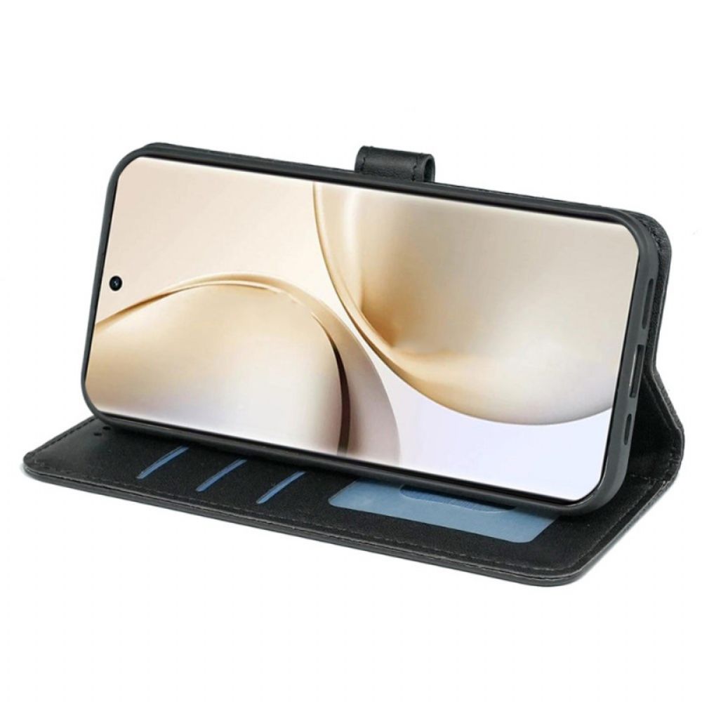 Leren Hoesje Voor Realme 14 Pro Plus 5g Bandje Met Kubistisch Patroon