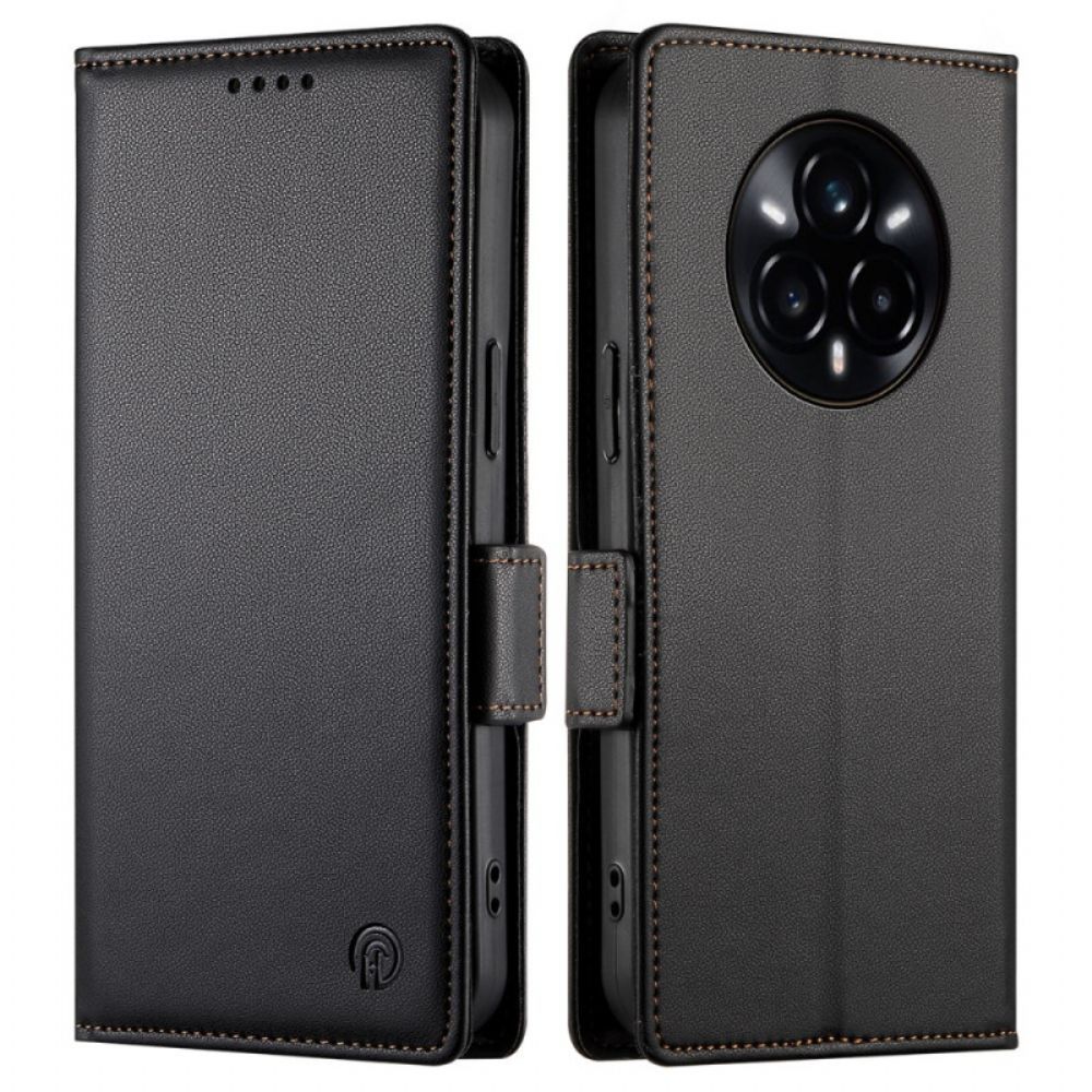 Leren Hoesje Voor Realme 14 Pro Plus 5g Drie Kaartsleuven En Houder