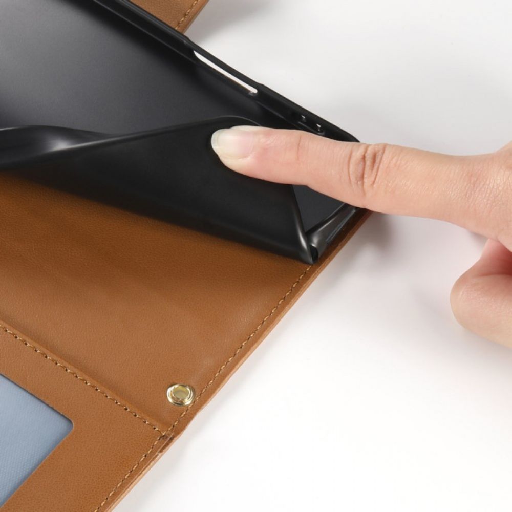 Leren Hoesje Voor Realme 14 Pro Plus 5g Gewatteerd Met Bandje En Schouderband