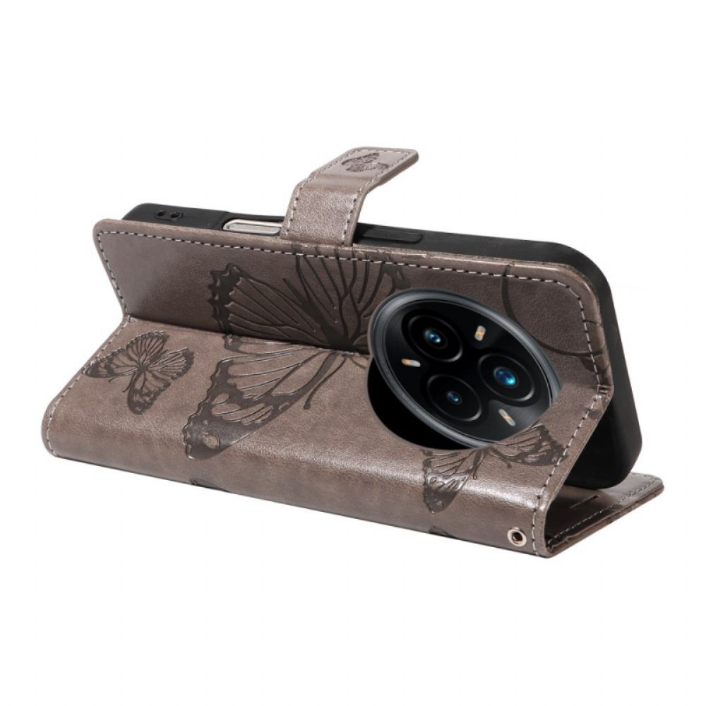 Leren Hoesje Voor Realme 14 Pro Plus 5g Reuzenvlinders