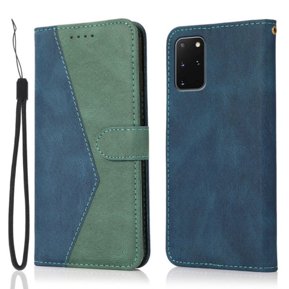Leren Hoesje voor Samsung Galaxy S20 Plus 4G / 5G Tweekleurige Kunstleer Driehoek