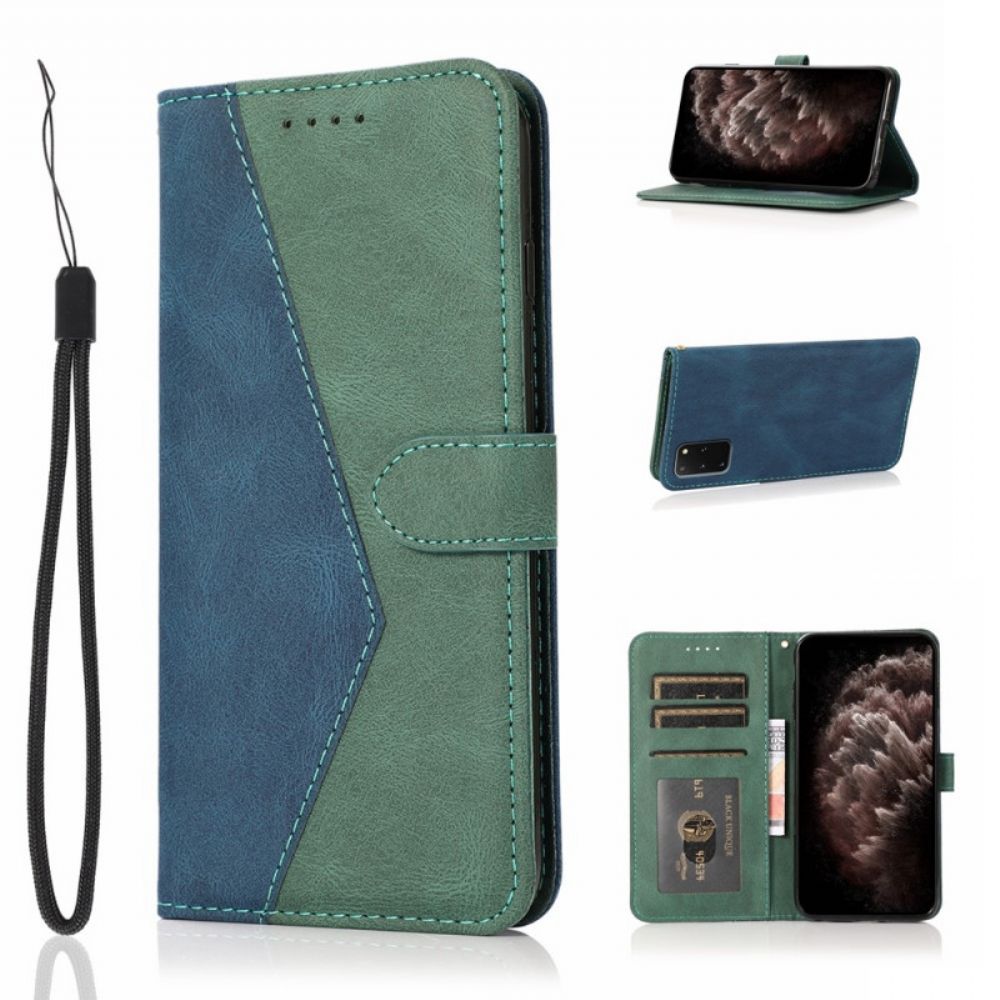 Leren Hoesje voor Samsung Galaxy S20 Plus 4G / 5G Tweekleurige Kunstleer Driehoek