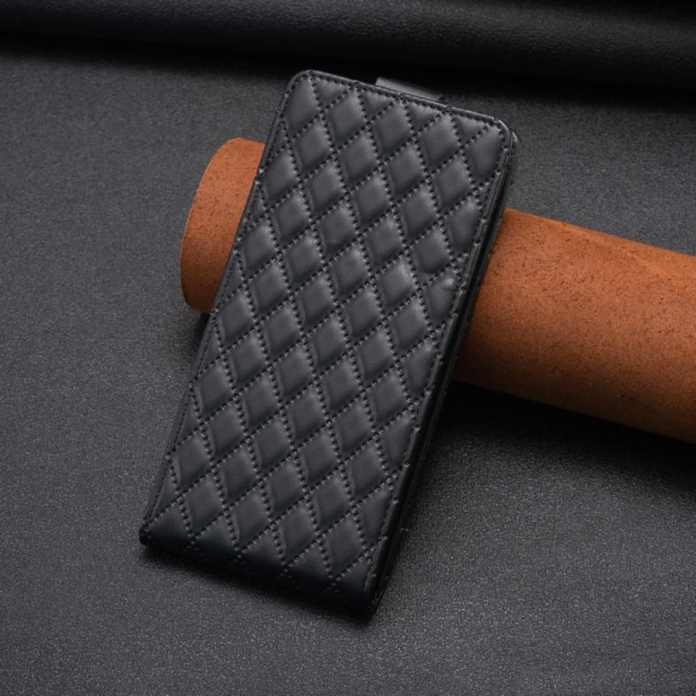 Leren Hoesje iPhone 16 Gewatteerde Verticale Klep Bescherming Hoesje