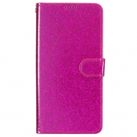 Leren Hoesje iPhone 16 Pailletten Met Bandjes Bescherming Hoesje