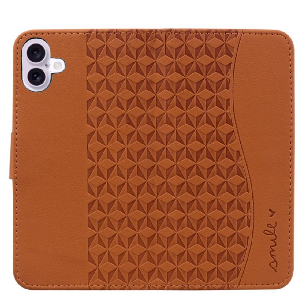 Leren Hoesje iPhone 16 Ruitpatroon