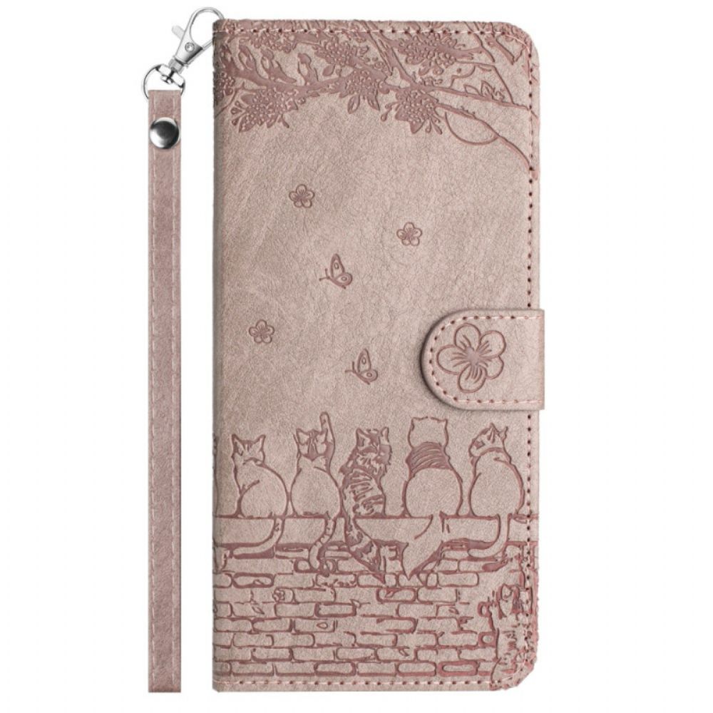 Leren Hoesje Voor iPhone 16 Stringkatten