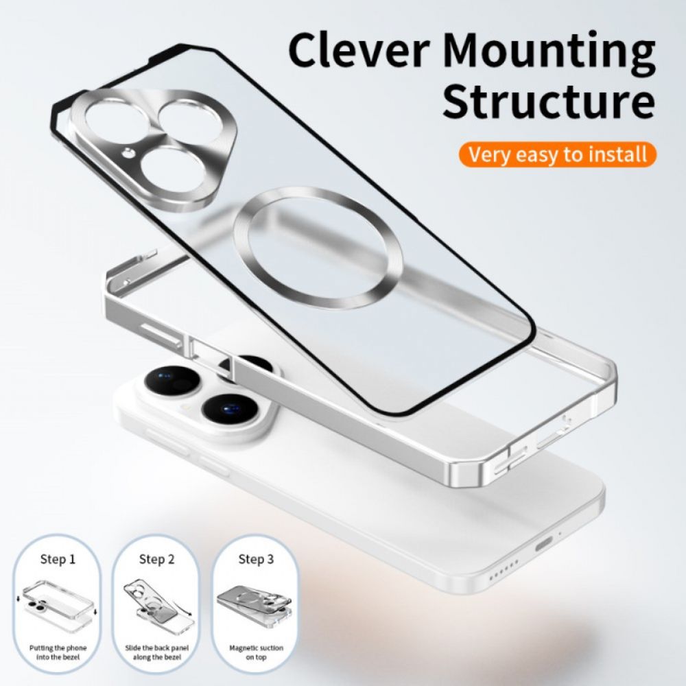 Case Hoesje Huawei Pura 80 Telefoonhoesje Magsafe Met Metalen Frame