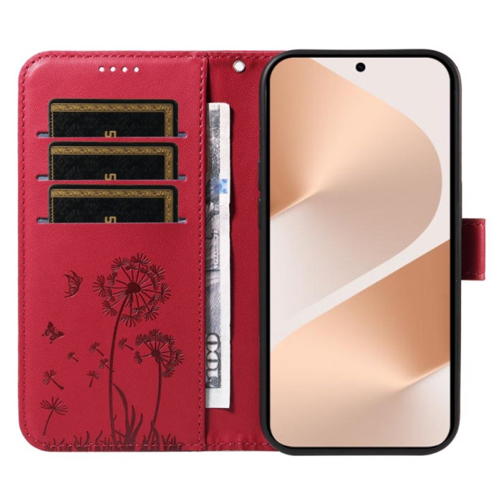 Folio-hoesje Huawei Pura 80 Telefoonhoesje Paardenbloem En Bandje