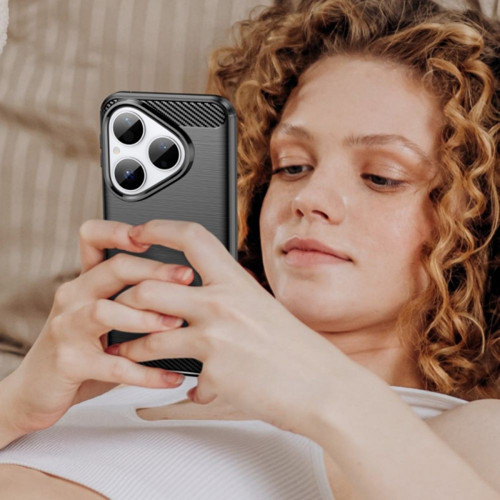 Hoesje Huawei Pura 80 Geborsteld Koolstofvezel Bescherming Hoesje