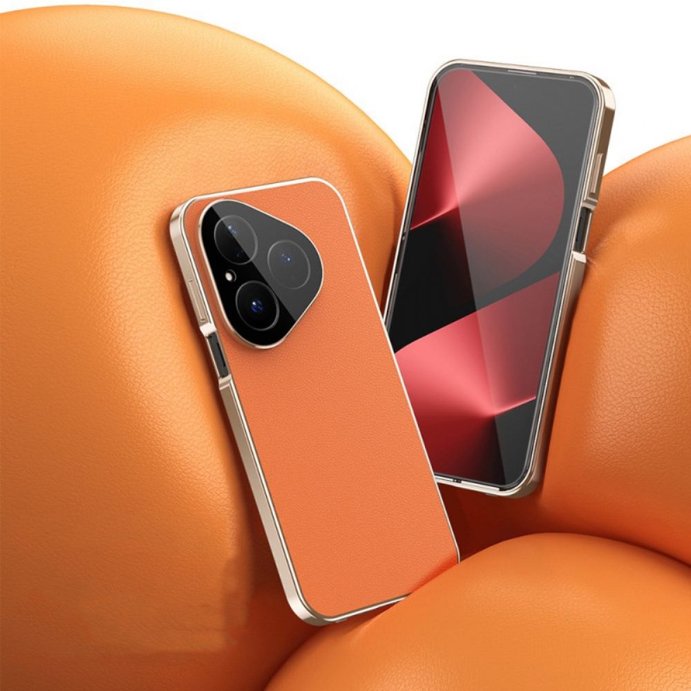 Hoesje Huawei Pura 80 Lederen Ontwerp En Gehard Glazen Schermbeschermer