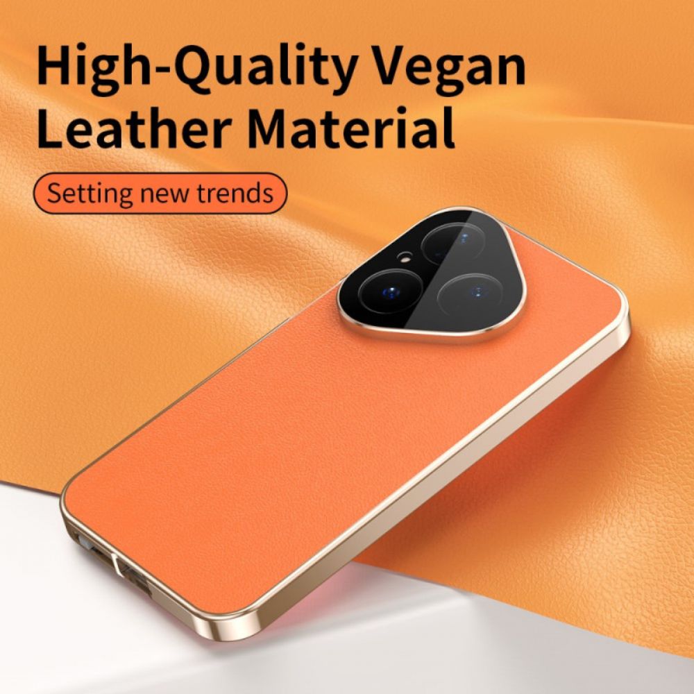 Hoesje Huawei Pura 80 Lederen Ontwerp En Gehard Glazen Schermbeschermer