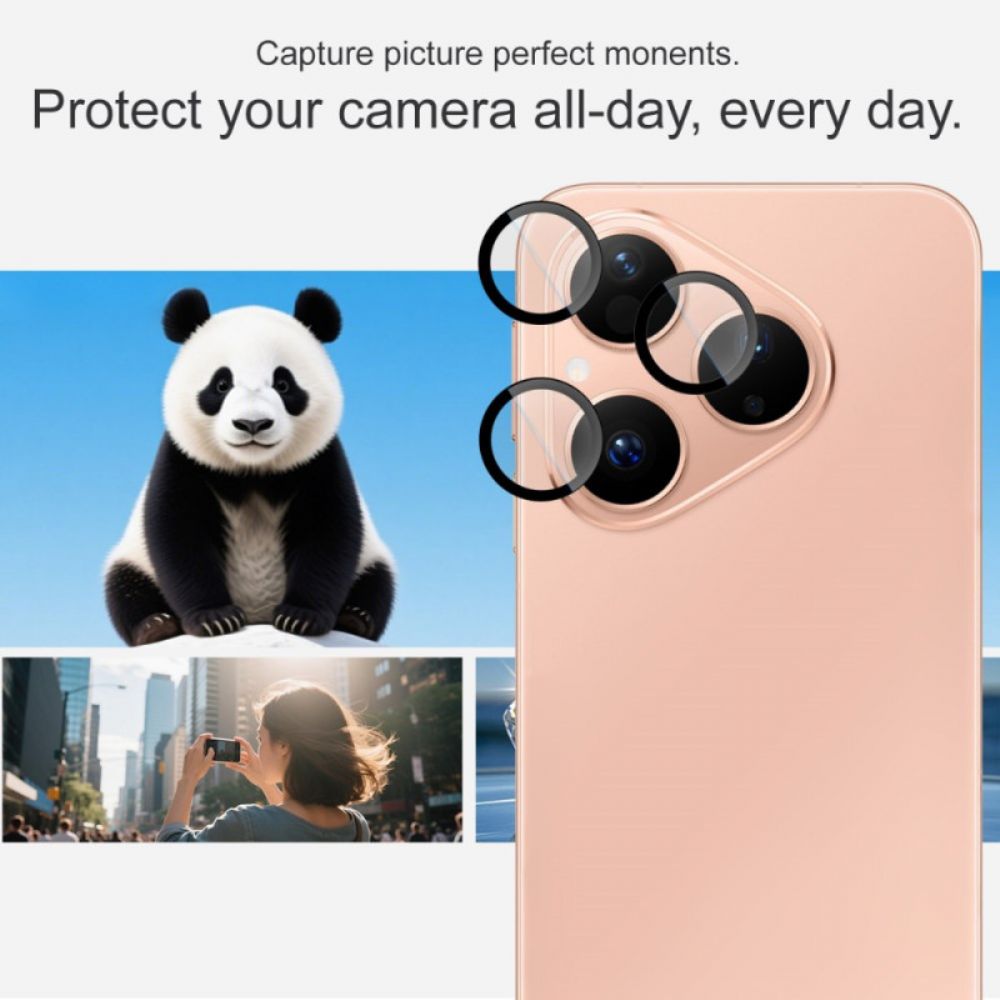 Lensbeschermer Van Gehard Glas Voor Huawei Pura 80 Met Zelfpositionerend Frame (zwarte Cirkels)