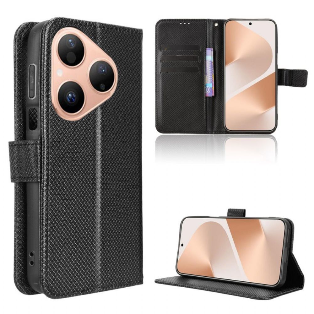 Leren Hoesje Huawei Pura 80 Diamantstructuur