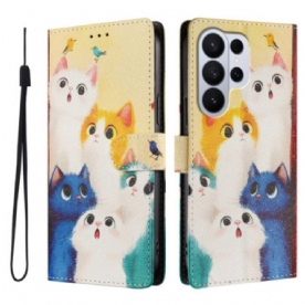 Folio-hoesje Samsung Galaxy S26 Ultra Telefoonhoesje Kleurrijke Katten
