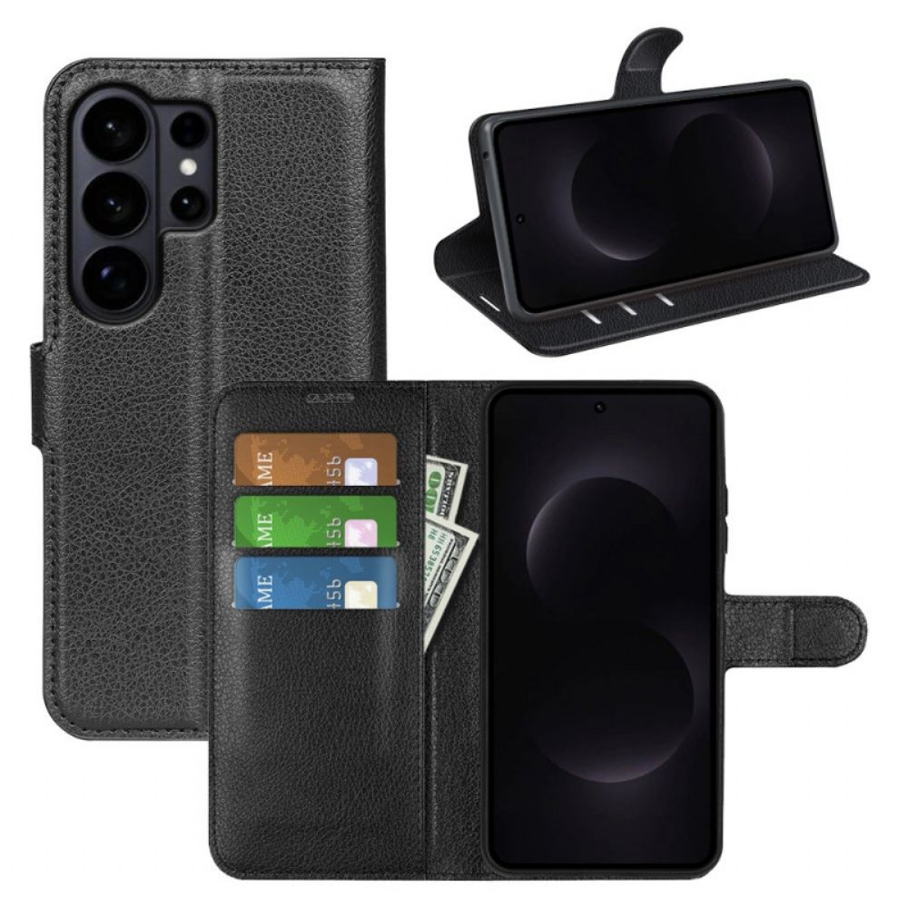 Folio-hoesje Samsung Galaxy S26 Ultra Telefoonhoesje Lychee Kunstleer