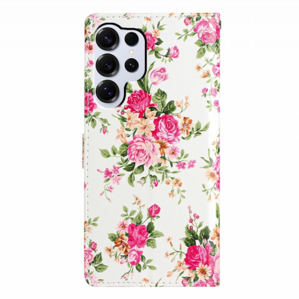 Folio-hoesje Samsung Galaxy S26 Ultra Telefoonhoesje Rode Bloemen