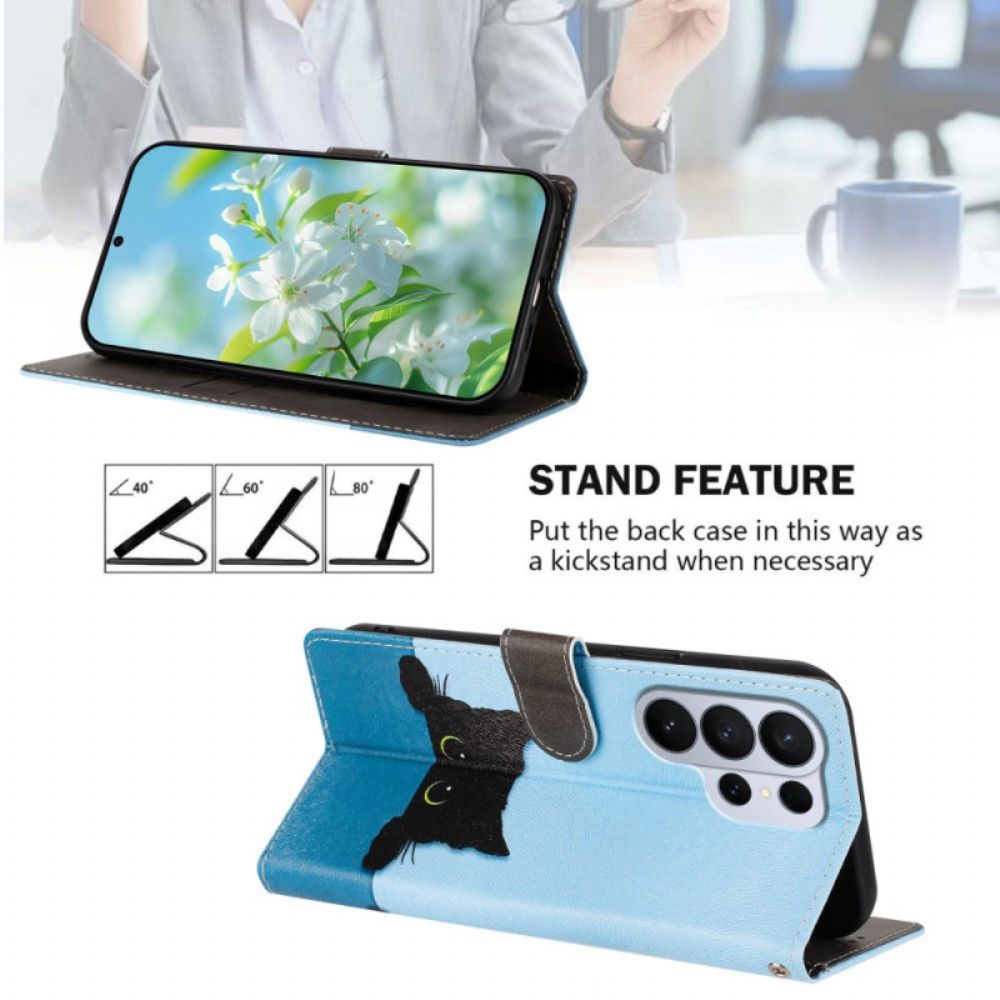 Folio-hoesje Samsung Galaxy S26 Ultra Telefoonhoesje Zwart Kitten