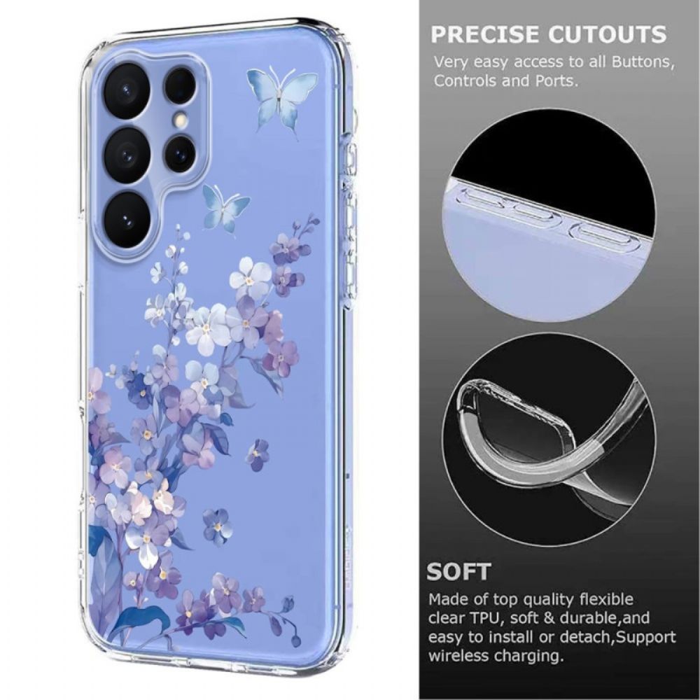 Hoesje Voor Samsung Galaxy S26 Ultra Vlinders En Bloemen