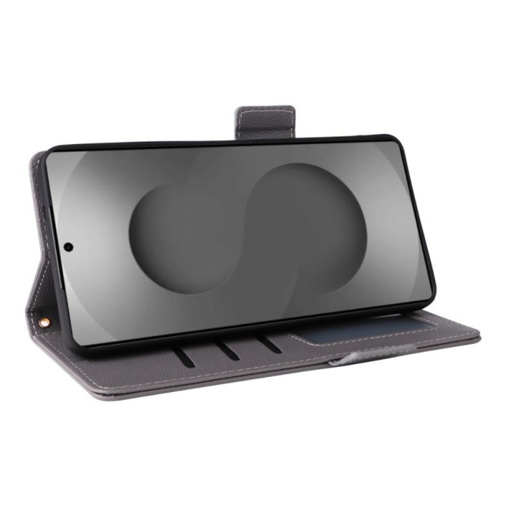 Leren Hoesje Samsung Galaxy S26 Ultra Kunstleer Met Bandje Bescherming Hoesje