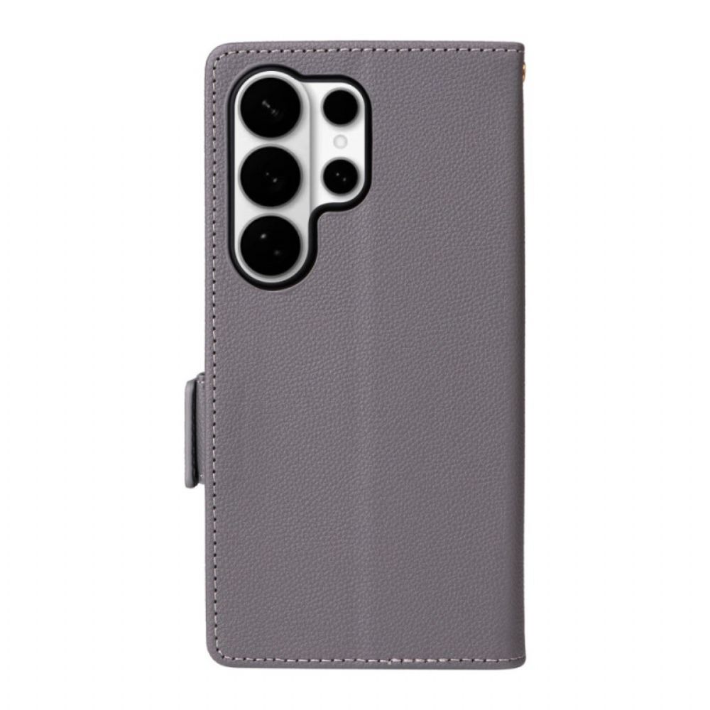 Leren Hoesje Samsung Galaxy S26 Ultra Kunstleer Met Bandje Bescherming Hoesje