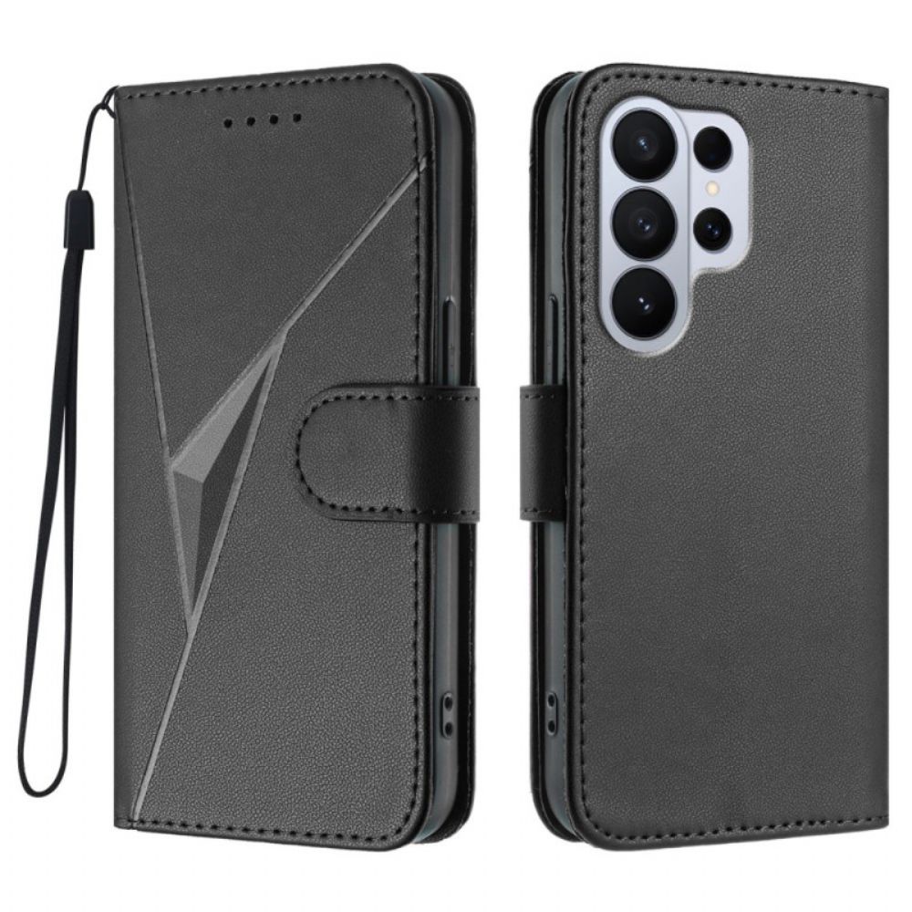 Leren Hoesje Voor Samsung Galaxy S26 Ultra Driehoekspatroon