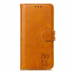 Folio-hoesje voor Samsung Galaxy Note 10 Plus Katje Van Kunstleer