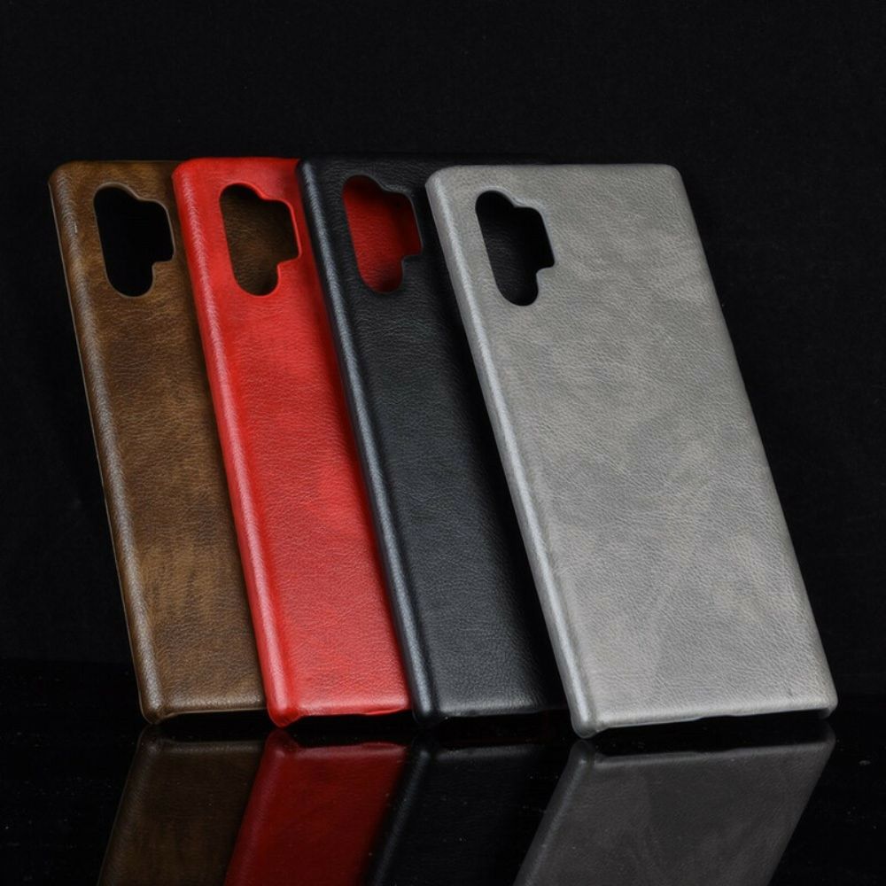 Hoesje voor Samsung Galaxy Note 10 Plus Klassiek Litchi-leereffect