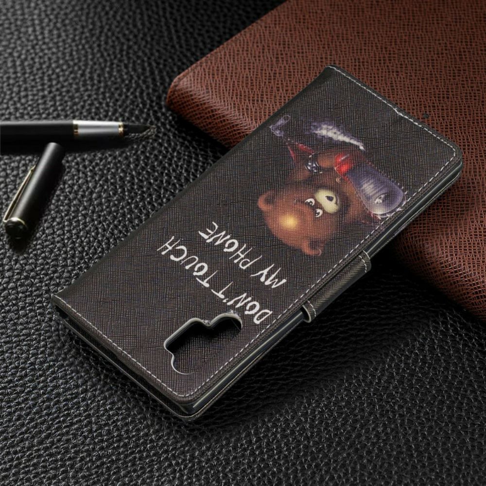 Leren Hoesje voor Samsung Galaxy Note 10 Plus Gevaarlijke Beer