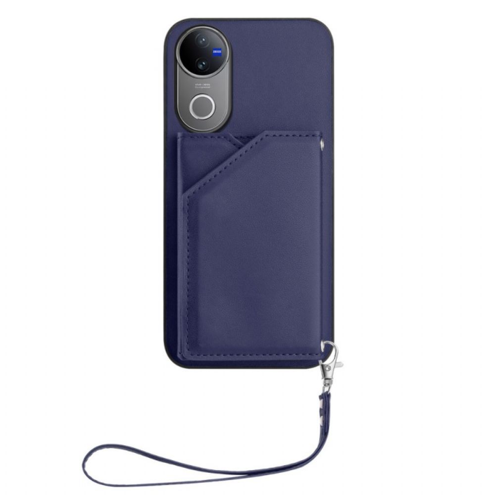 Hoesje Vivo V50e 5g Kaarthouder En Draagkoord Bescherming Hoesje