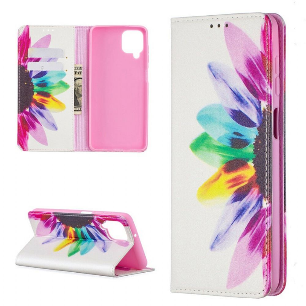 Bescherming Hoesje voor Samsung Galaxy A12 / M12 Folio-hoesje Aquarel Bloem