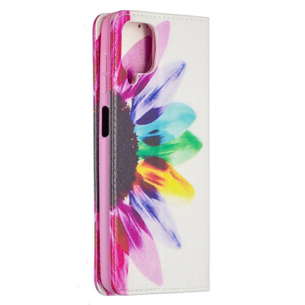 Bescherming Hoesje voor Samsung Galaxy A12 / M12 Folio-hoesje Aquarel Bloem