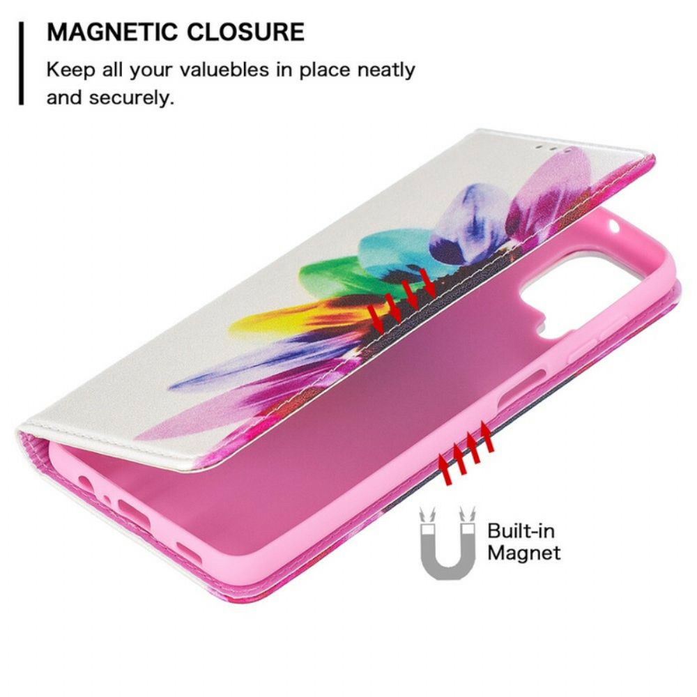 Bescherming Hoesje voor Samsung Galaxy A12 / M12 Folio-hoesje Aquarel Bloem